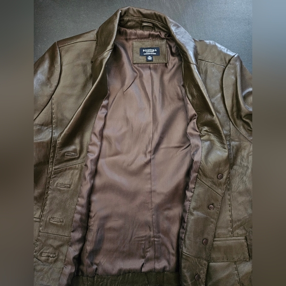 NWT - Lambskin Leather Sonoma Brown Blazer Jacket - Size XL - Picture 2 of 10